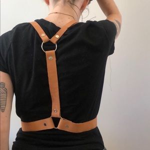 Leather harness vest